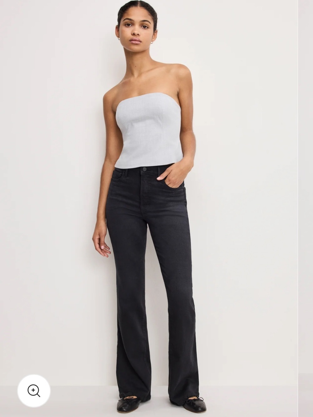 Women’s Good American Soft Tech Good Classic High-Rise Bootcut Jeans - Black -14